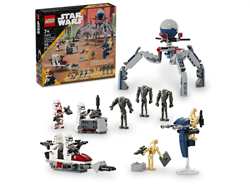 LEGO 75372 Star Wars: Bojni paket Klonski bojevnik in Bojni droid