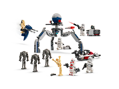LEGO 75372 Star Wars: Bojni paket Klonski bojevnik in Bojni droid