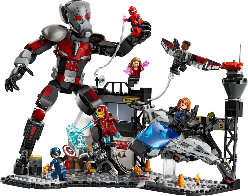 Lego Super Heroes 76314 Stotnik Amerika: Državljanska vojna, akcijska bitka
