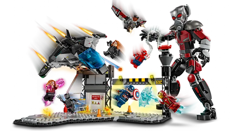 Lego Super Heroes 76314 Stotnik Amerika: Državljanska vojna, akcijska bitka