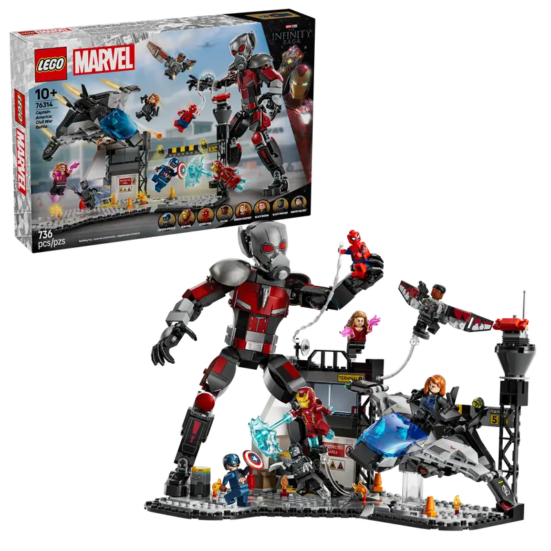 Lego Super Heroes 76314 Stotnik Amerika: Državljanska vojna, akcijska bitka