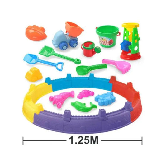 Beach Toys 18- delni otroški komplet bioplastičnih igrač za peskovnik v obliki gradu (125cm) - MiniPark