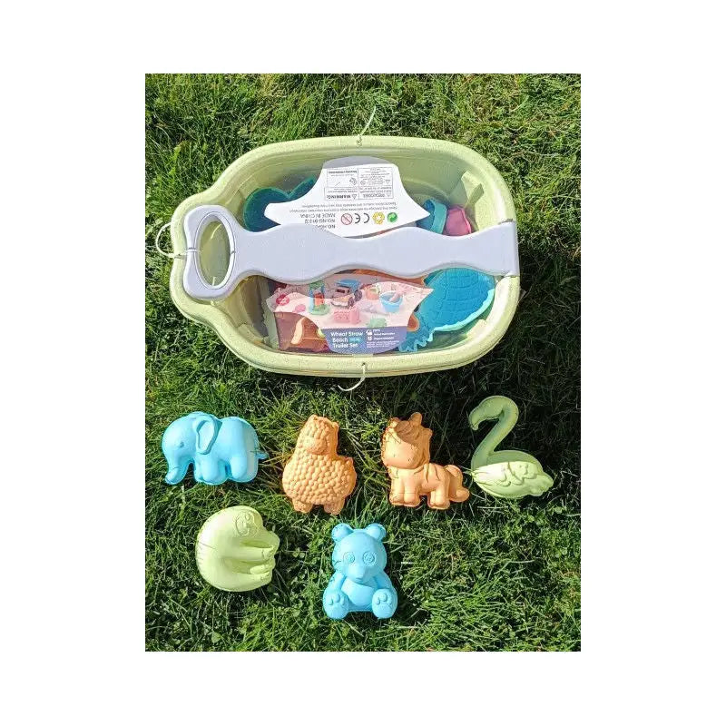 Beach Toys 9-delni otroški komplet bioplastičnih igral za peskovnik - z vozičkom - MiniPark