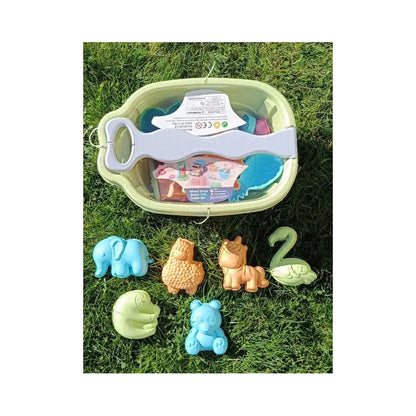 Beach Toys 9-delni otroški komplet bioplastičnih igral za peskovnik - z vozičkom - MiniPark