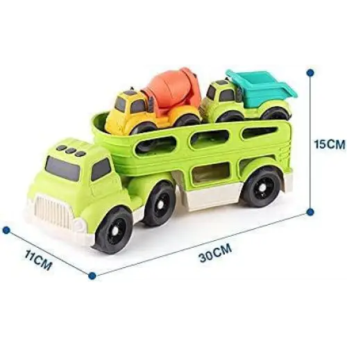 Beach Toys avtotransporter + 2 tovornjaka za peskovnik iz reciklirane bio plastike +18M, nestrupene barve, za peskovnik - MiniPark