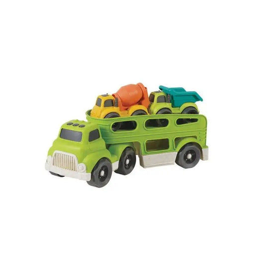 Beach Toys avtotransporter + 2 tovornjaka za peskovnik iz reciklirane bio plastike +18M, nestrupene barve, za peskovnik - MiniPark