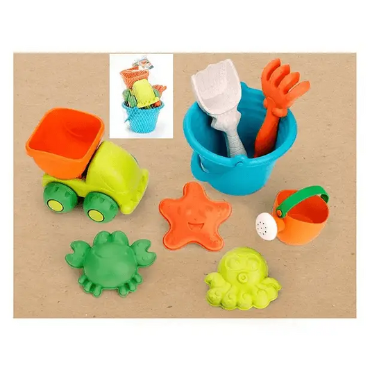 Beach Toys otroški 8-delni komplet igrač za igro v pesku iz biorazgradljive plastike - MiniPark