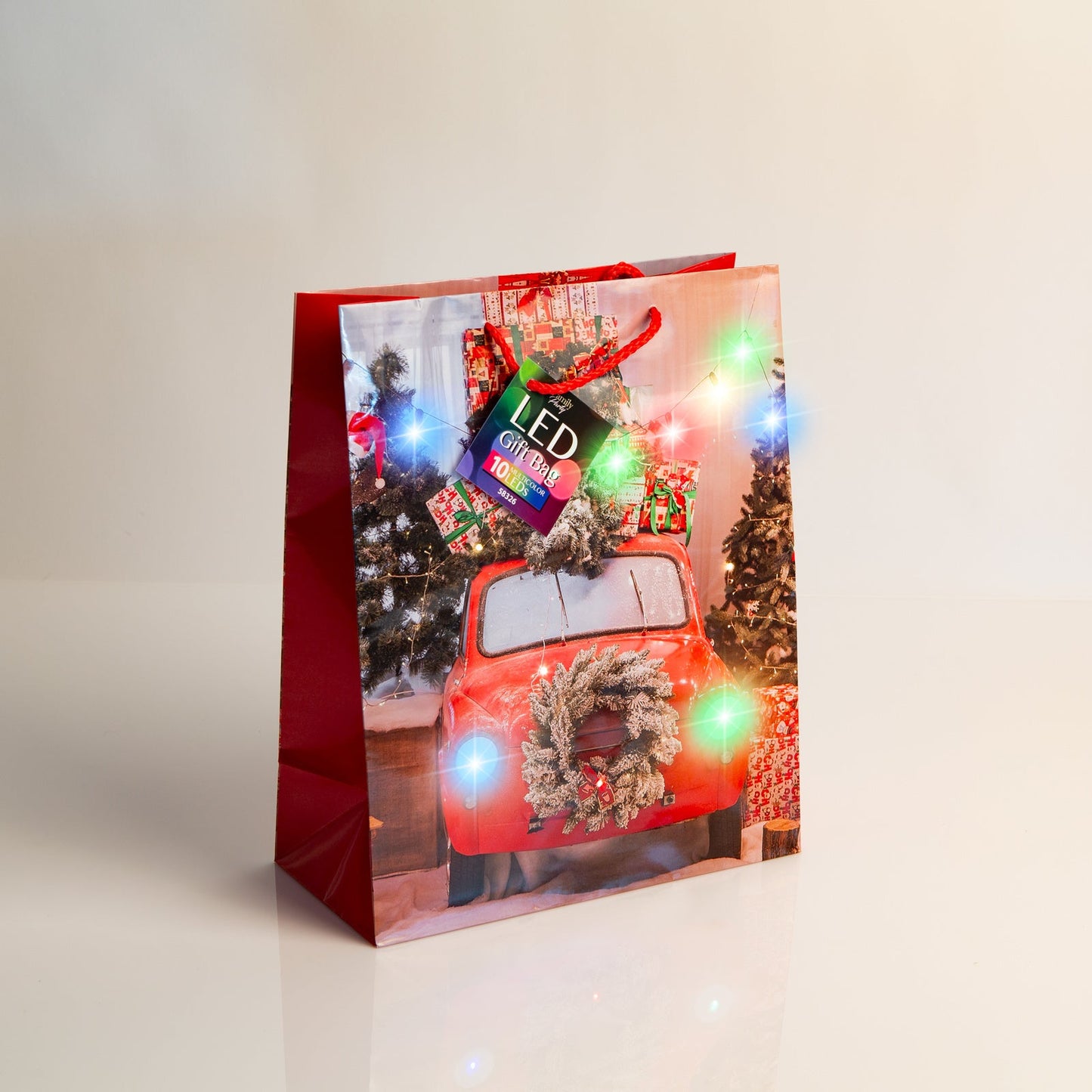 Božična darilna vrečka L s LED lučkami Angel 178 x 102 x 228 mm - 4 vrste / komp. - Darilni papir in vrečke