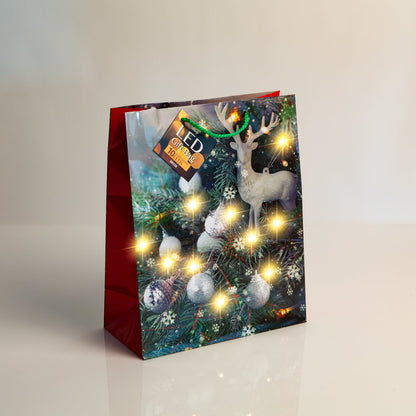 Božična darilna vrečka L s LED lučkami Angel 178 x 102 x 228 mm - 4 vrste / komp. - Darilni papir in vrečke