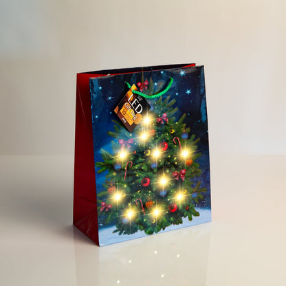 Božična darilna vrečka L s LED lučkami Angel 178 x 102 x 228 mm - 4 vrste / komp. - Darilni papir in vrečke