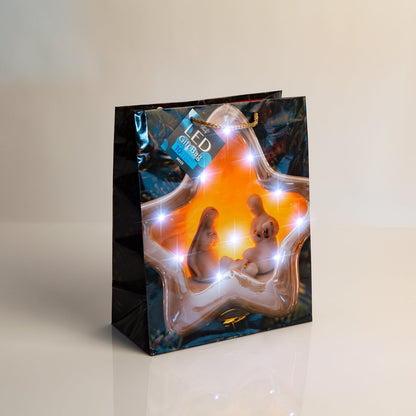 Božična darilna vrečka L s LED lučkami Angel 178 x 102 x 228 mm - 4 vrste / komp. - Darilni papir in vrečke