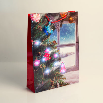 Božična darilna vrečka XL s LED lučkami Angel 330 x 102 x 457 mm - 4 vrste / komp. - Darilni papir in vrečke