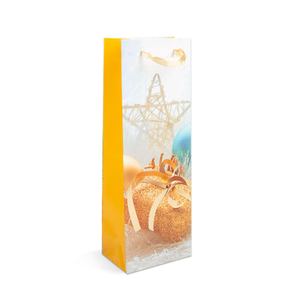 Božična darilna vrečka za steklenice - papirna - 360 x 127 x 83 mm - 4 vrste / paket - Darilni papir in vrečke