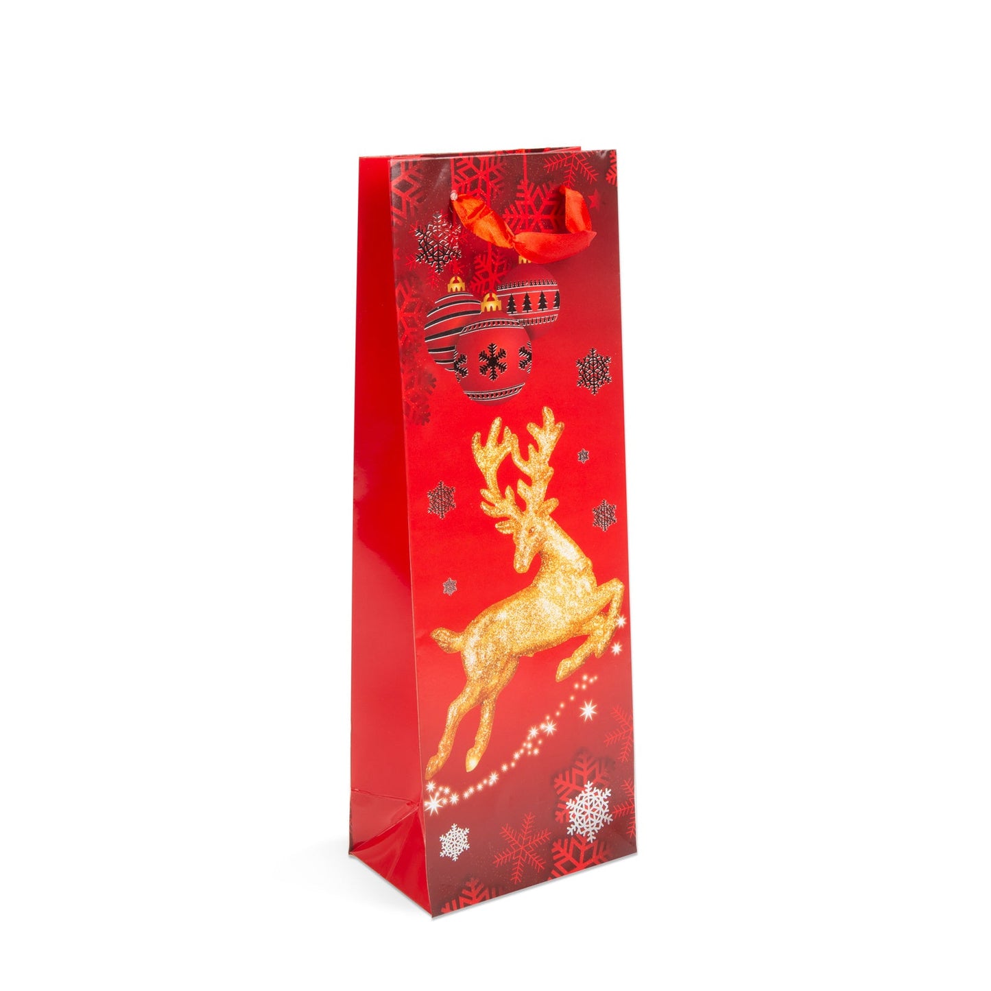 Božična darilna vrečka za steklenice - papirna - 360 x 127 x 83 mm - 4 vrste / paket - Darilni papir in vrečke