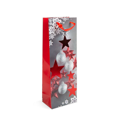 Božična darilna vrečka za steklenice - papirna - 360 x 127 x 83 mm - 4 vrste / paket - Darilni papir in vrečke