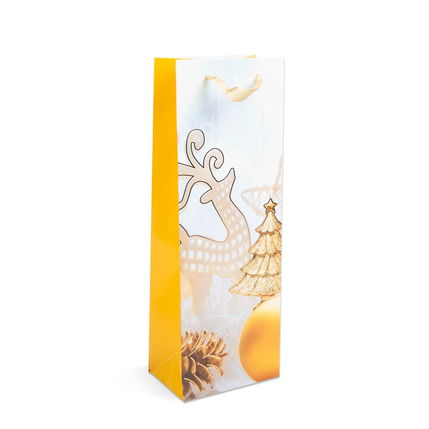 Božična darilna vrečka za steklenice - papirna - 360 x 127 x 83 mm - 4 vrste / paket - Darilni papir in vrečke