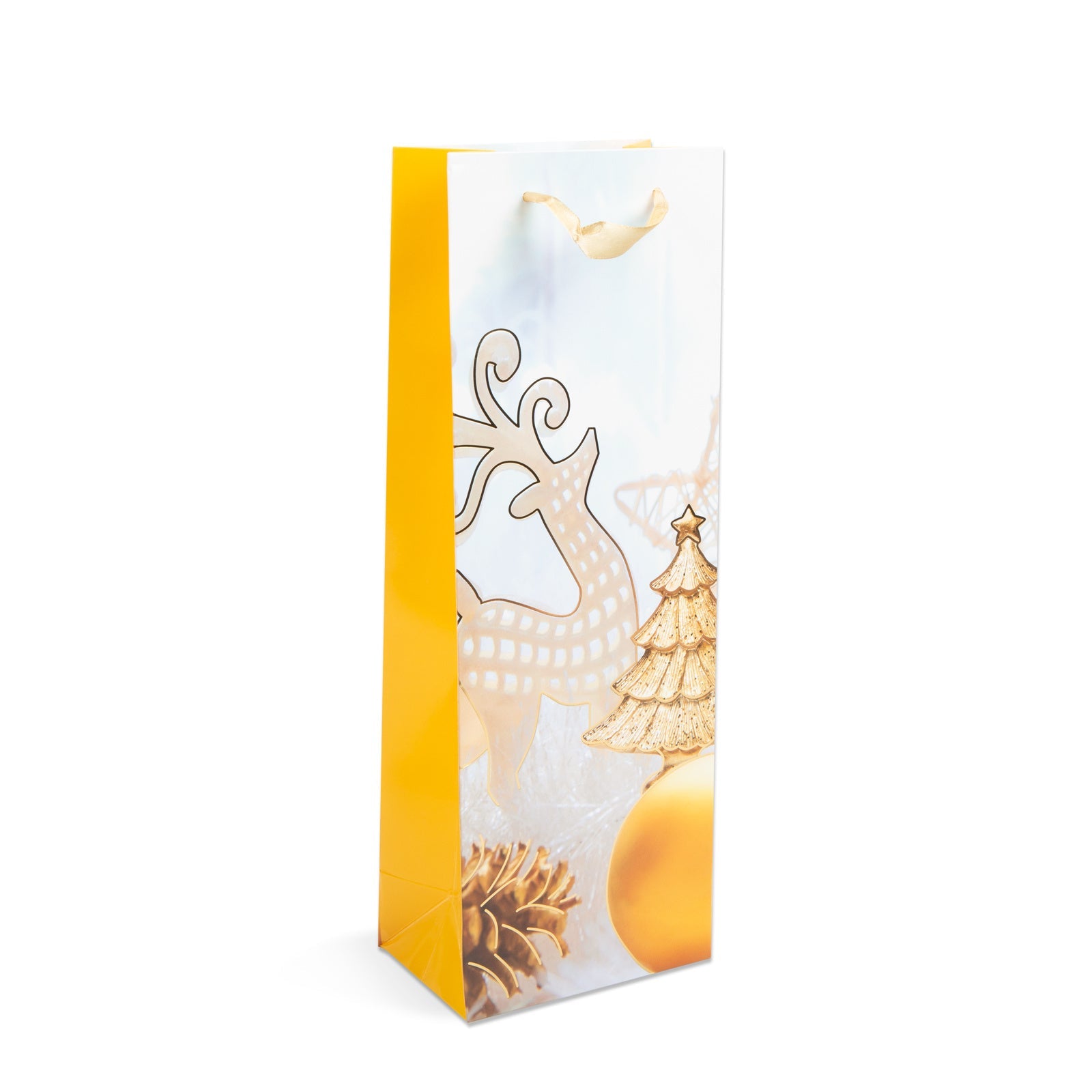Božična darilna vrečka za steklenice - papirna - 360 x 127 x 83 mm - 4 vrste / paket - Darilni papir in vrečke