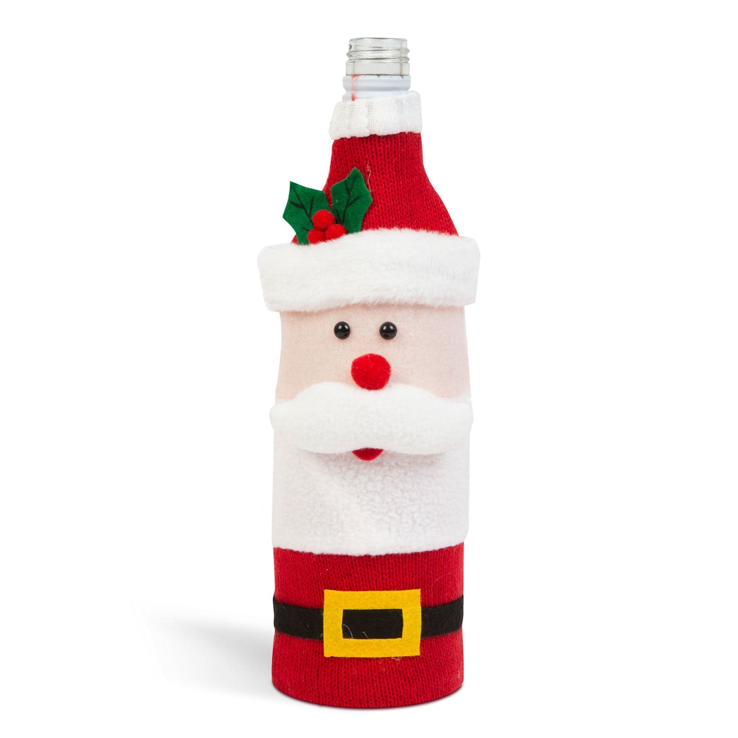Božična preobleka 0,5l steklenice - 3D Božiček - poliester - 27 x 12 cm - Božična večerja