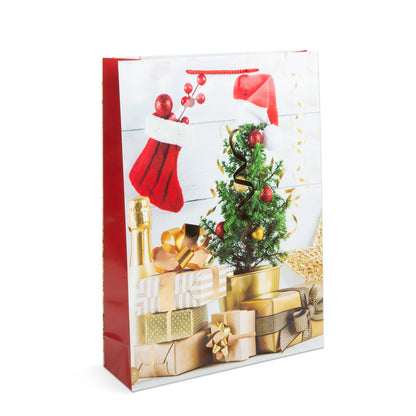 Božične darilne vrečke XL - papir - 330 x 102 x 457 mm - 4 vrste / komp. - Darilni papir in vrečke