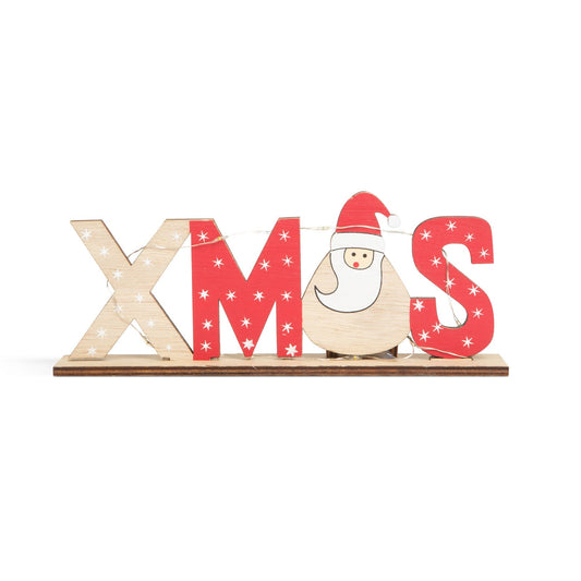 Božični LED dekor za na polico - Božiček (XMAS)- 21 x 4 x 8,5 cm - Osvetlitev