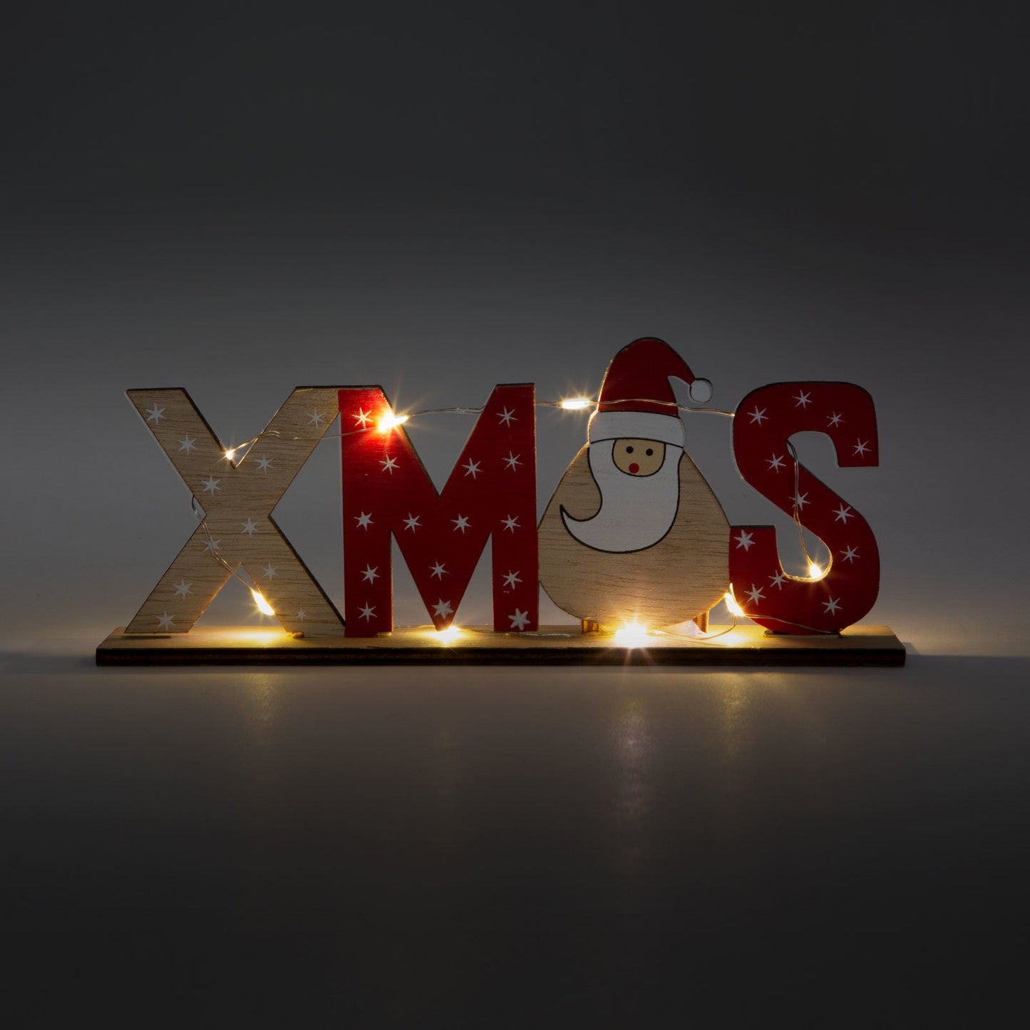 Božični LED dekor za na polico - Božiček (XMAS)- 21 x 4 x 8,5 cm - Osvetlitev