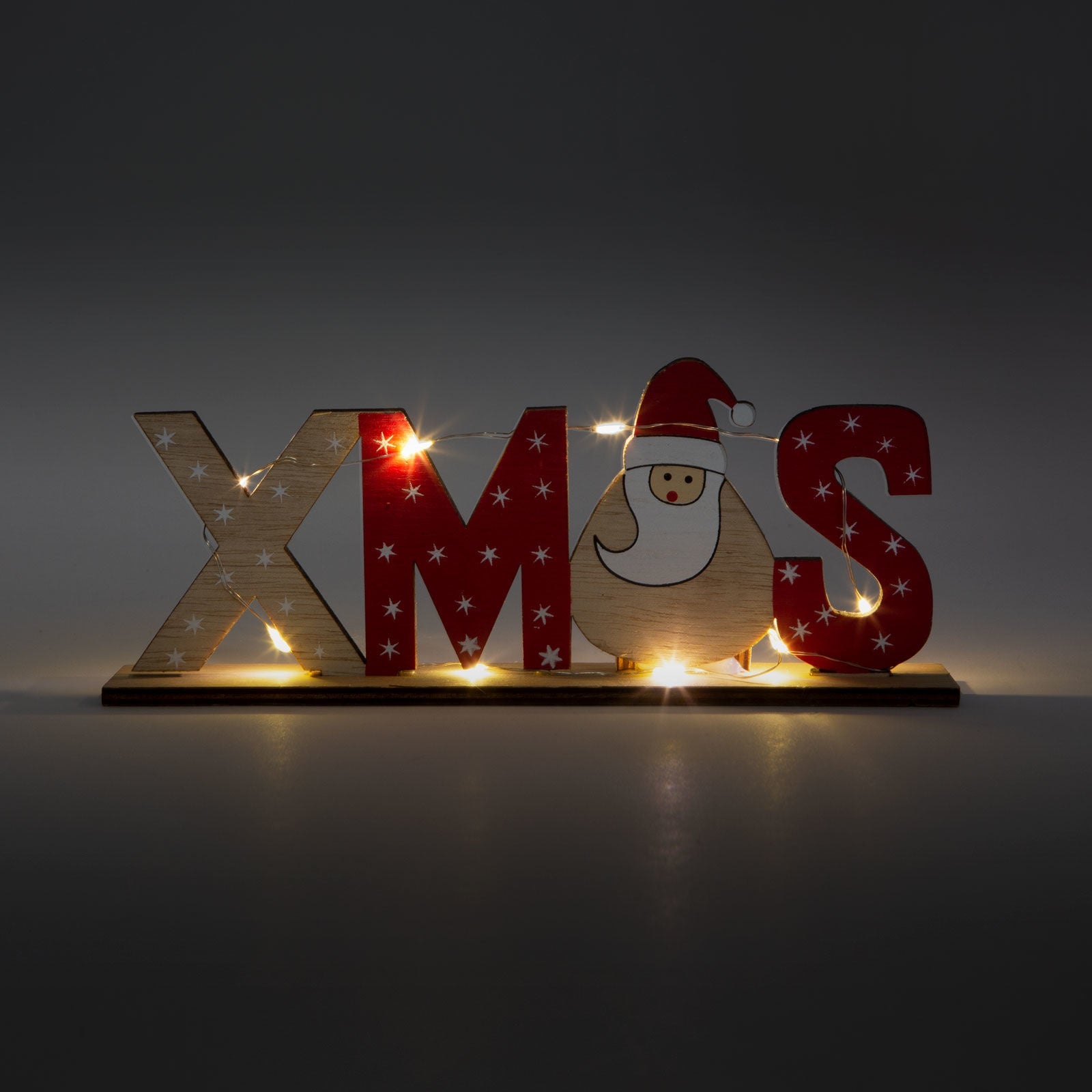 Božični LED dekor za na polico - Božiček (XMAS)- 21 x 4 x 8,5 cm - Osvetlitev