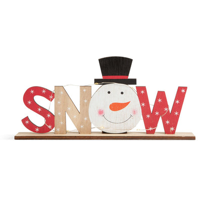 Božični LED dekor za na polico - snežak (SNOW) - 24 x 4 x 11 cm - Osvetlitev