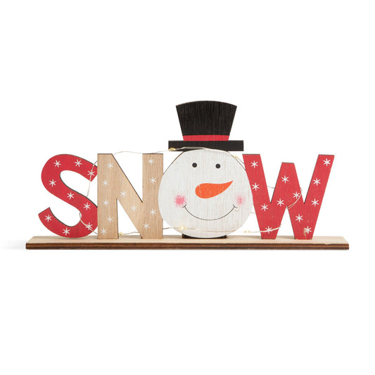 Božični LED dekor za na polico - snežak (SNOW) - 24 x 4 x 11 cm - Osvetlitev