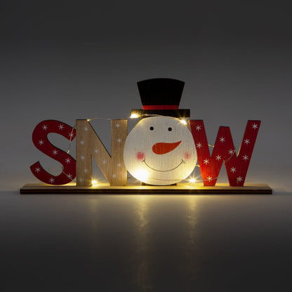 Božični LED dekor za na polico - snežak (SNOW) - 24 x 4 x 11 cm - Osvetlitev