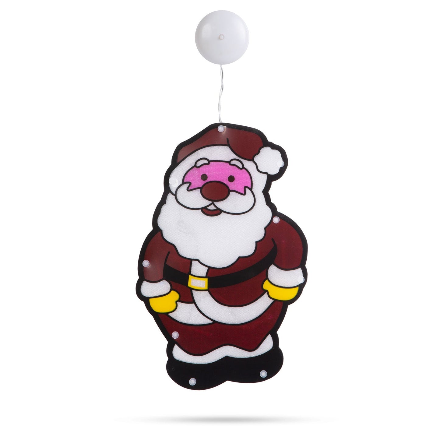 Božični LED PVC okenski dekor - Božiček - 27 x 17 cm - Osvetlitev