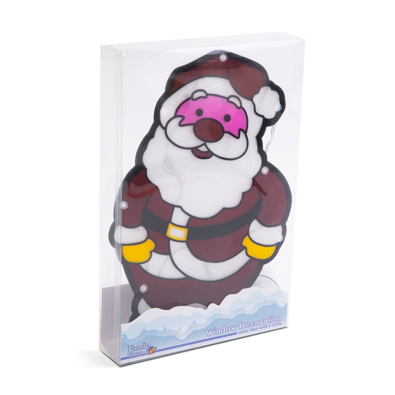 Božični LED PVC okenski dekor - Božiček - 27 x 17 cm - Osvetlitev