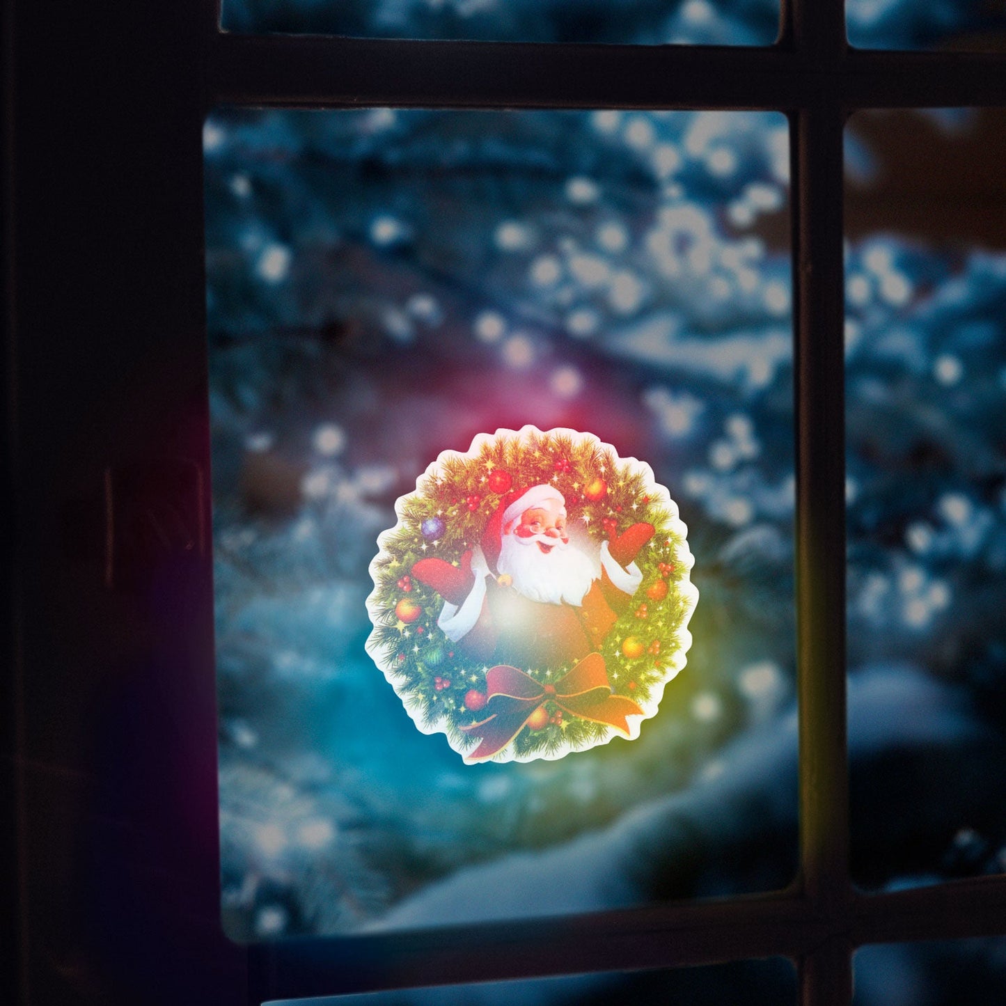 Božični RGB LED dekor - samolepilni - venček - Osvetlitev
