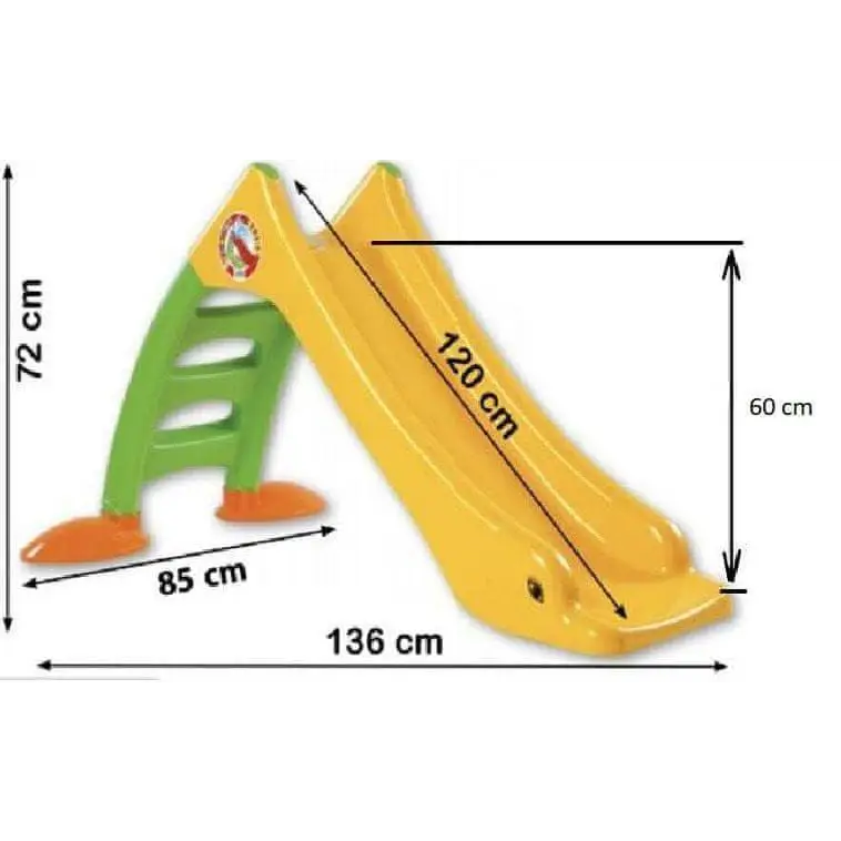 Dohany 424 otroški tobogan (120cm) rumen z priklopom za vodo - Tobogani;