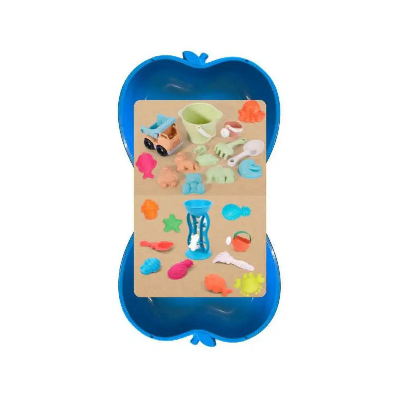 Dohany 461 peskovnik v obliki jabolka 2x modra + 24-delni komplet bioplastičnih igral - MiniPark