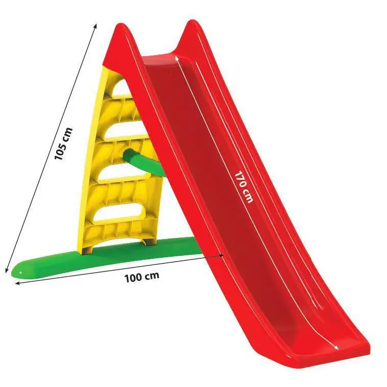 Dohany 463 velik tobogan za otroke (170 cm) rdeč/rumena lestev z vodnim priklopom - Tobogani;