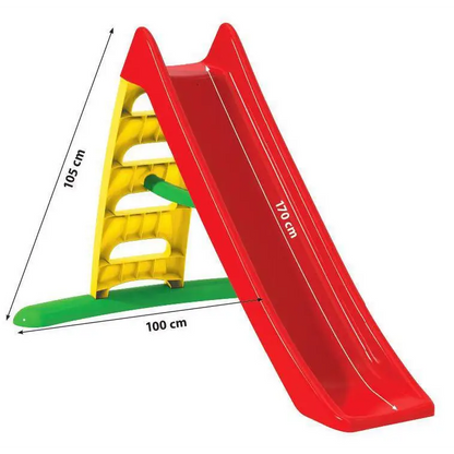 Dohany 463 velik tobogan za otroke (170 cm) rdeč/rumena lestev z vodnim priklopom - Tobogani;