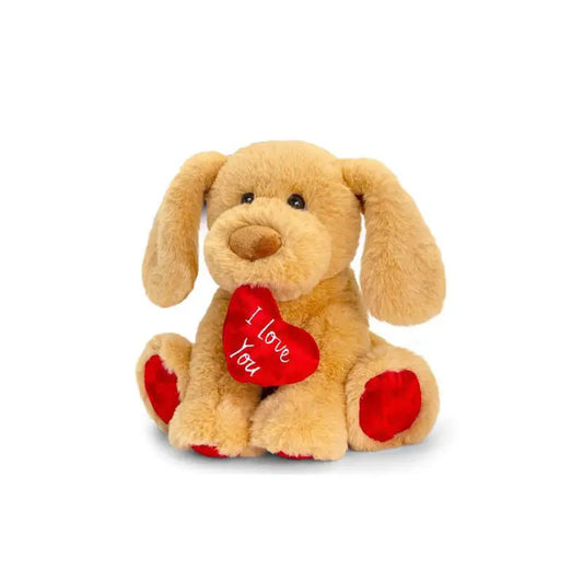 Keel toys mehak plišasti sedeči pes s srčkom 25cm - MiniPark