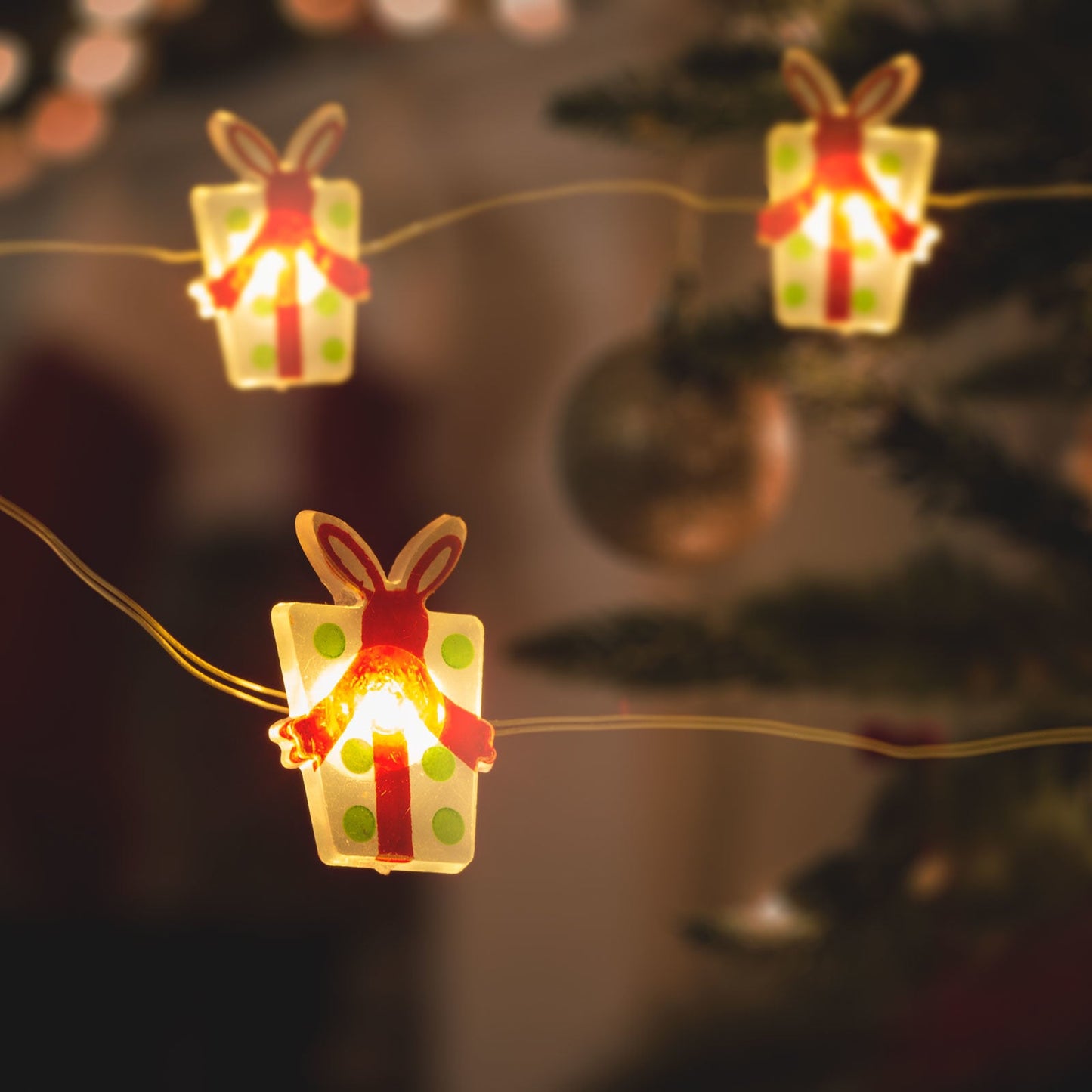 LED Božične lučke - Darila - 2,2 metra - 20 LED - toplo bela - 2 x AA - Osvetlitev