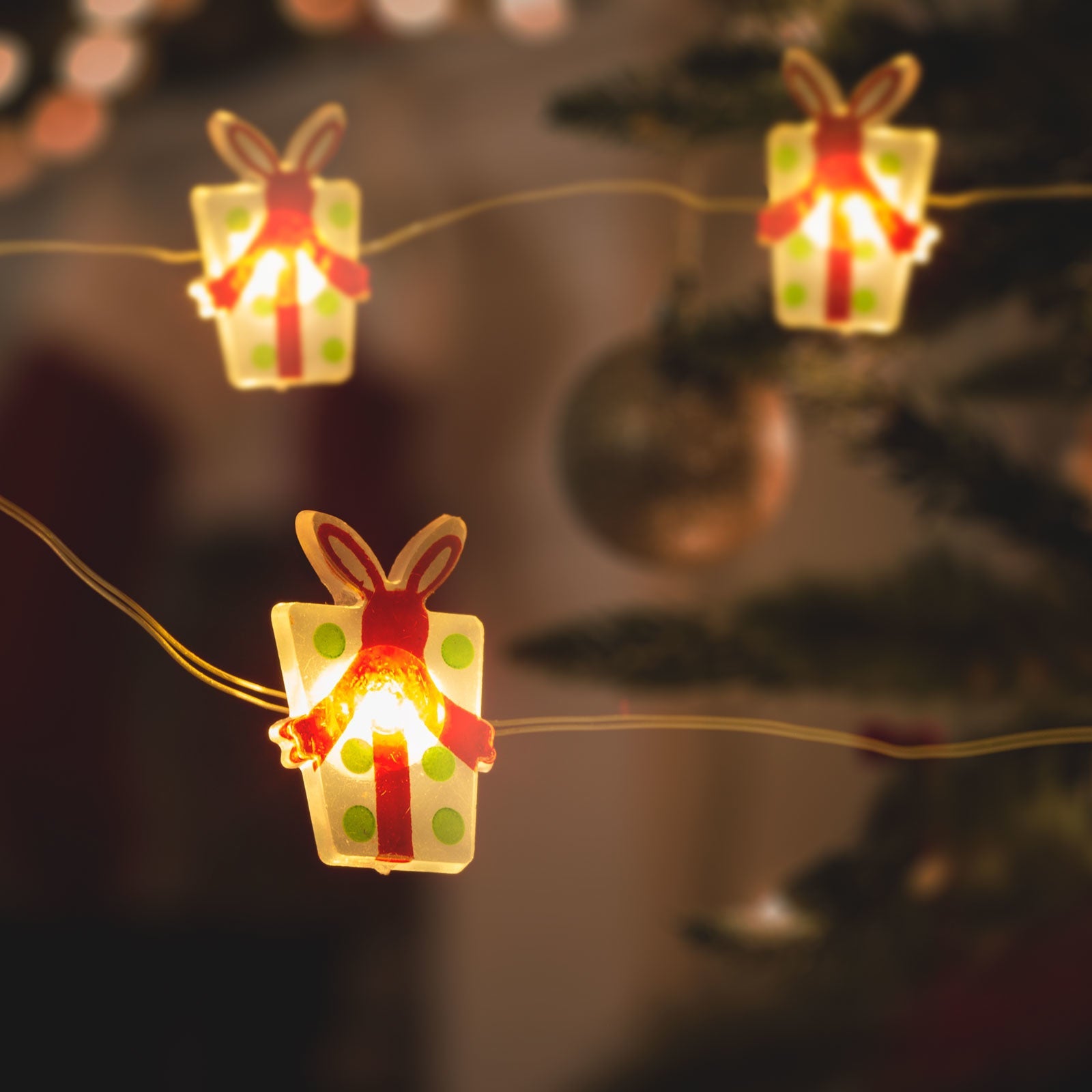 LED Božične lučke - Darila - 2,2 metra - 20 LED - toplo bela - 2 x AA - Osvetlitev