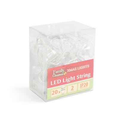LED božične lučke - zvonec - 20 LED diod - 2,3 metra - topla bela - 3 x AA - Osvetlitev
