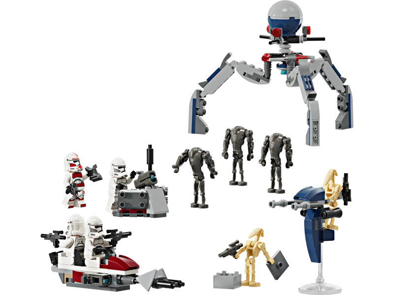 LEGO 75372 Star Wars: Bojni paket Klonski bojevnik in Bojni droid