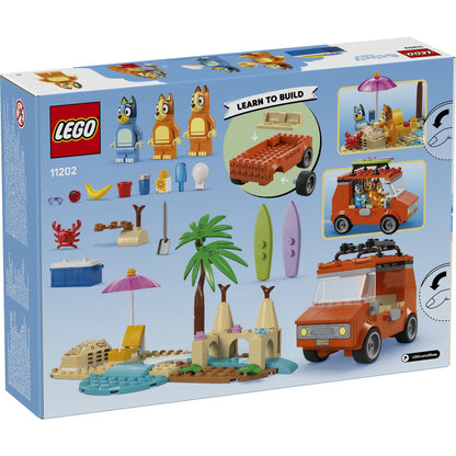 LEGO Bluey 11202 Blueyjina plaža in izlet z družinskim avtomobilom
