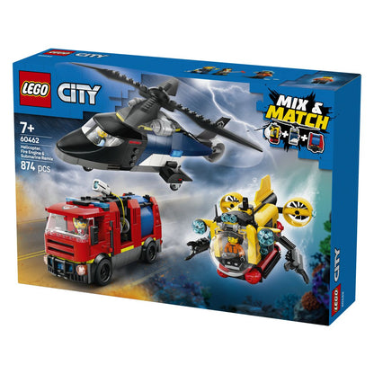 Lego City 60462 Remiks helikopter, gasilsko vozilo in podmornica