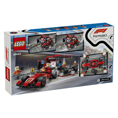 Lego City 60443 Servisni boks in mehaniki z avtomobilom Ferrari F1