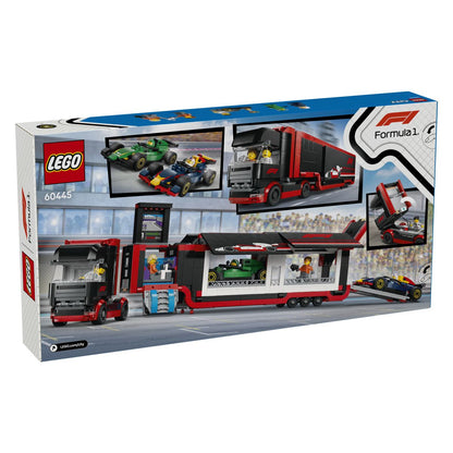 Lego City 60445 Tovornjak F1 z dirkalnikoma F1 RB20 in AMR24