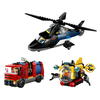 Lego City 60462 Remiks helikopter, gasilsko vozilo in podmornica