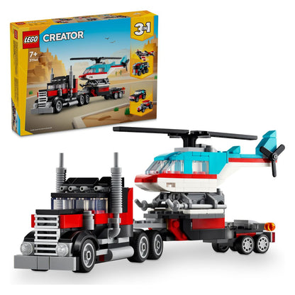 Lego Creator 31146 Ploščadni tovornjak s helikopterjem 3v1