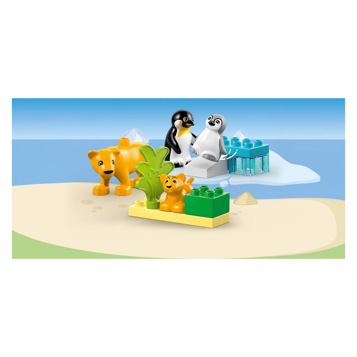 Lego Duplo 10442 Družine divjih živali: pingvini in levi