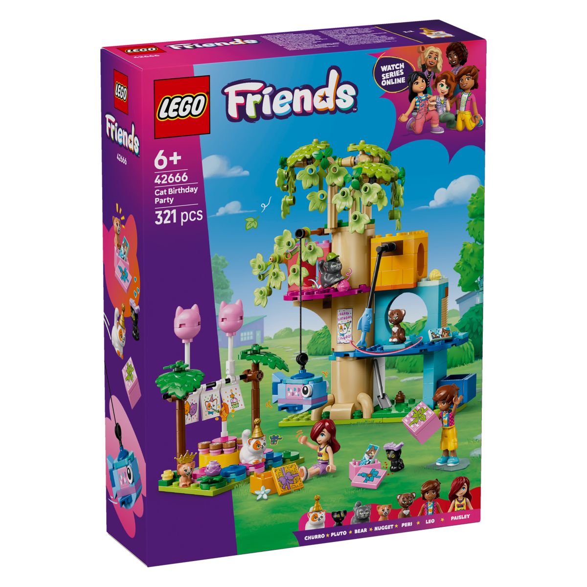 Lego Friends 42666 Mačja rojstnodnevna zabava in hiša na drevesu