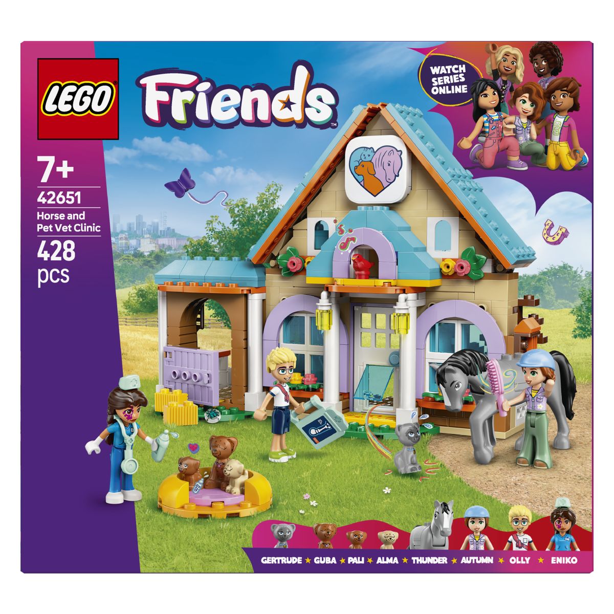 Lego Friends 42651 Veterinarska klinika za konje in hišne ljubljenčke